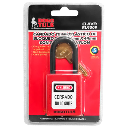 CANDADO BLOQUEO ROJO NY GANCHO NYLON - RL9009